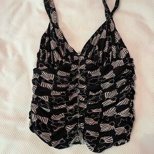 Tuleh Black and White Patterned Camisole